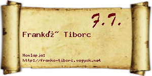 Frankó Tiborc névjegykártya